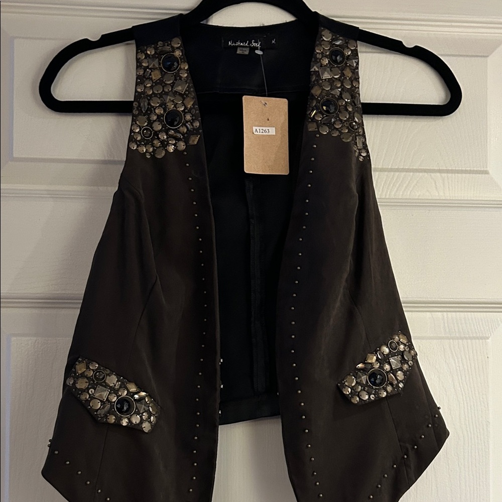Mustard Seed Black Embellished Vest